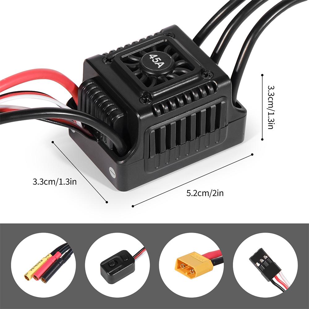Wtyczka T/XT60 35A 45A 60A Bezszczotkowy regulator obrotów ESC bez czujników Wysokiej jakości bezszczotkowy kontroler prędkości Karta programująca ESC do samochodów RC Ciężarówek RC
