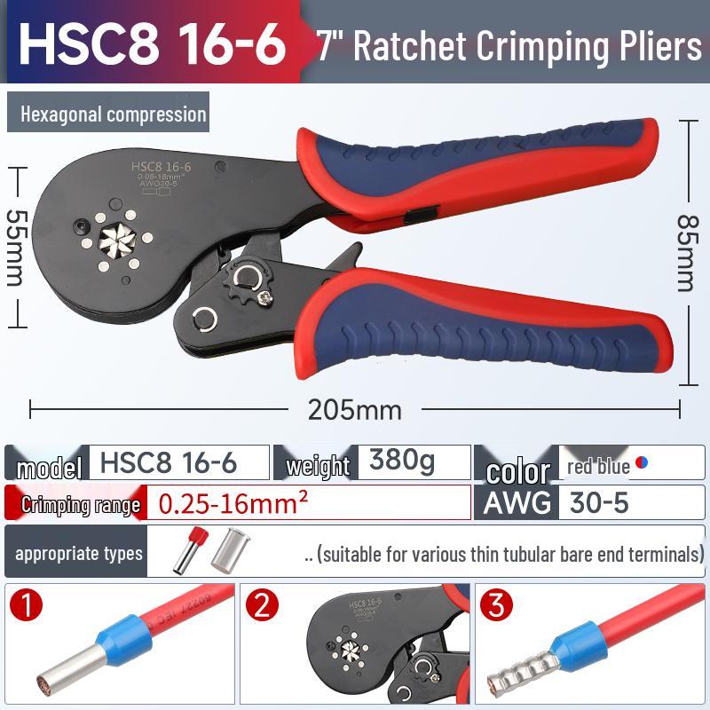 European Pin-Type Pre-Insulated Copper Ferrule Wire Connectors with Crimping Pliers