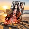 Demon Slayer Print Beach Towel Design, Soft, Lightweight. for Home Bathroom, Spa, Pool, Yoga, Surfing, Camping, Gift for Family, Friend