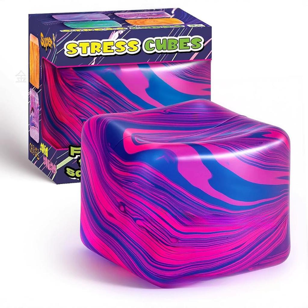 Needoh Pizza Sensory Fidget Cube Stress Relief Squishy Cube Anti-Anxiety Squeeze Toy For Focus Adhd Population