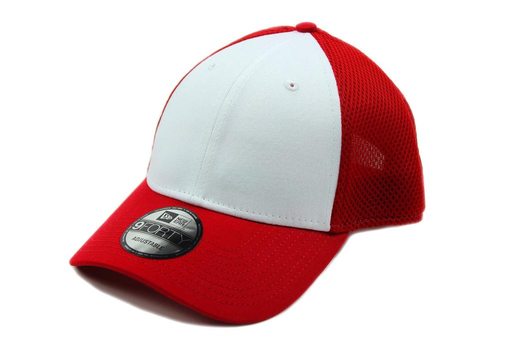 New Era 9FORTY Mesh Snapback Cap (White/Scarlet)