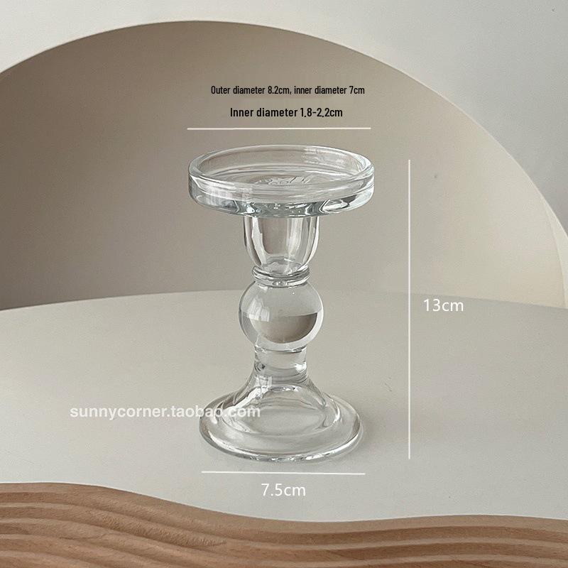 European Retro Roman Column Glass Candlestick - High-End Luxury Scented Candle Holder with Elevated Base