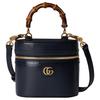 Detachable Adjustable Shoulder Strap Zipper Closure Leather Mini Handbag Women Handbags Dark-Blue 760200-10O0G-4009