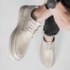 Fashion Fashion Thick Sole Genuine Leather Shoes Men Classic Casual  Business Dress Shoes Handmade Designer Flats Lace-Up Walking Shoes