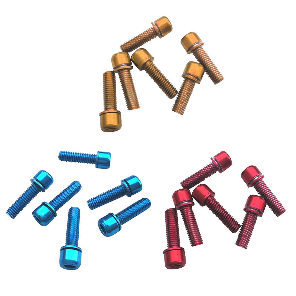 Set of 18Pcs, Cycling Bike Screws M5 x 18 Carbon Steel Bicycle Disc Brake Caliper Bolts (6 6 Gold +