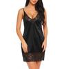 Fashion Women V-Neck Satin Silk Lingerie Lace Nightwear Sleepwear Pajamas S-3XL