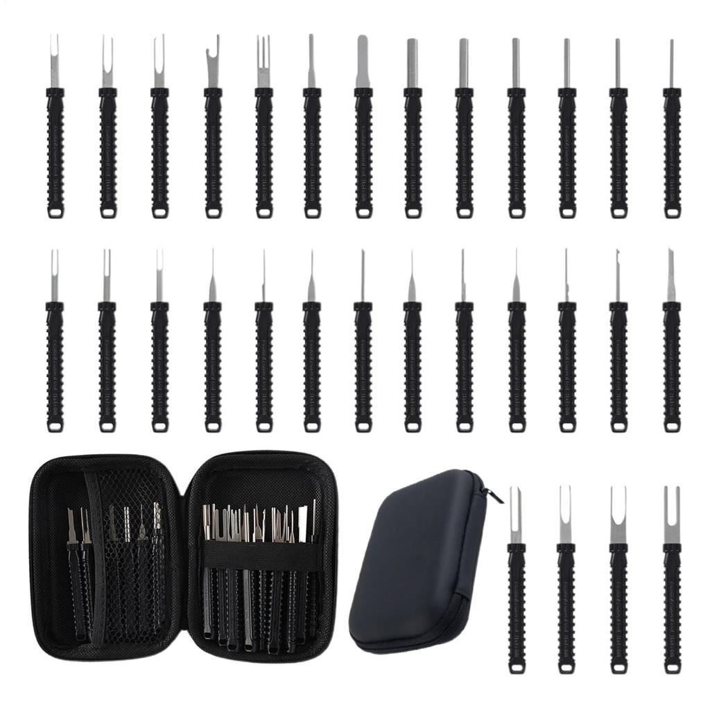 30pcs Pin terminal removal tools  Kit Pin Extractor Tool Terminal Ejector Kit Wire Terminal Release Pin Connector Removal Tool