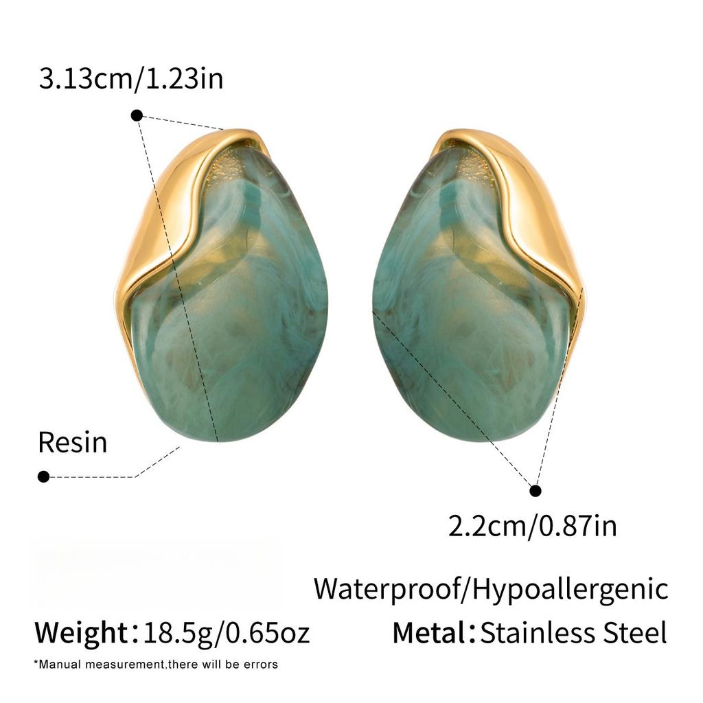 Yori Multi-Color Chubby Resin Earrings for Women Stainless Steel Popular Premium Classic Jewelry Wholesale