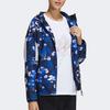Adidas Aop Block Jacket Fleece Warm Casual Sports Hooded Jacket Women Jackets Blue GT6488