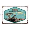 Mwea National Reserve Kenya Africa Vintage Travel Decal African Giraffe Metal Plaque Poster Cinema Wall Plaque Tin Sign Poster