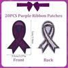 WANDIC 20 Pcs Purple Dovetail Ribbon Patches, Decorative On Transfer for T-Shirt Jean Pillow Cover DIY Decorations for Alzheimer's Disease Awareness