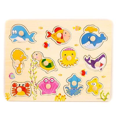 Gabe Family Right Handle Puzzle, Sea, 3 Years Old, 11 Pieces, Korea Best Toddler Puzzle