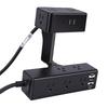 Dual Layer Desk Clamp Power Strip 12A 1500W 13 AC Outlets 2 USB A 2 USB C Ports Edges Mount Power Strip with 2m Cord