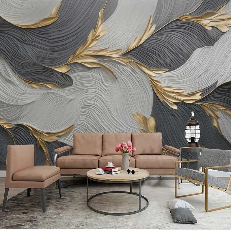 Creative Art Feather 3d Wall Mural Geometric Patterns Photo Wallpaper Living Room Tv Sofa Bedroom Fresco Home Decor