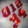 1PC Red Laser Motorcycle Stickers Arabic Numeral Waterproof for Motorbike Helmet Fuel Tank Mudguard Scooter Bodies Vinyl Decals