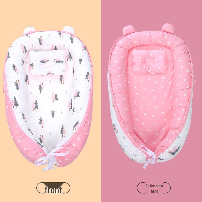 Tragbares Baby-Nestbett mit abnehmbaren waschbaren Stoßstangenpolstern - Faltbares und beruhigendes Design
