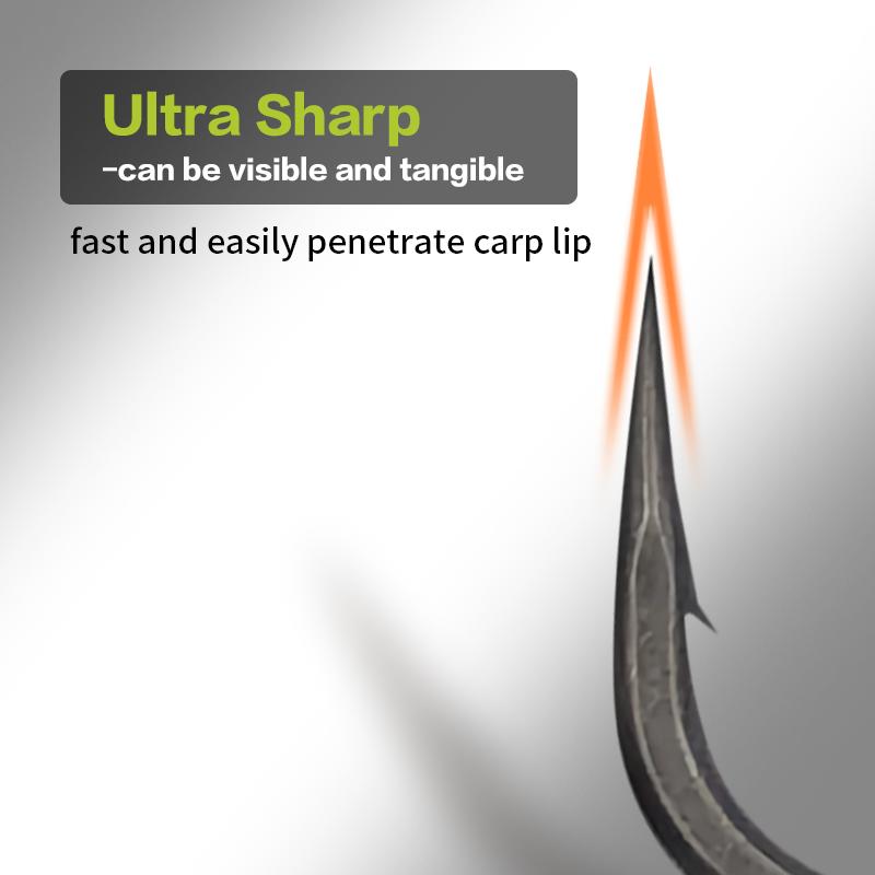 3pcs/pack Carp Fishing Rig Slip D Rig Hair Rig With Quick Change Swivel Curve Shank Hook Size 2/4/6 PTFE Coating High Carbon Steel