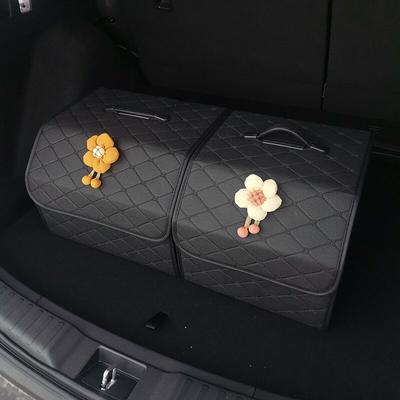 Kofferraum-Organizer-Box mit großer Kapazität, Aufbewahrungstasche für Mehrzweckwerkzeuge, zum Verstauen und Aufräumen, Leder, zusammenklappbar, für den Notfall