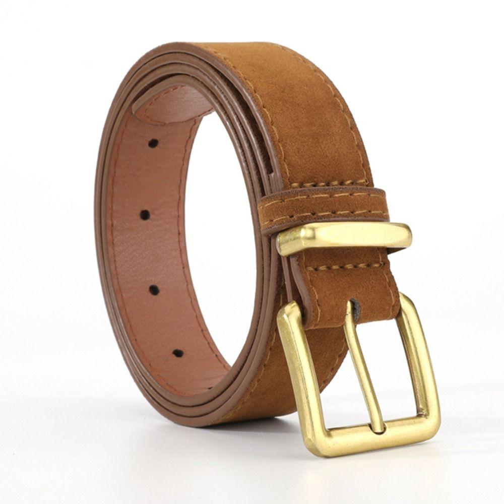 Pin buckle Suede Leather Belt Luxury Design Waistband Fashion Business Waist Belt  For Women