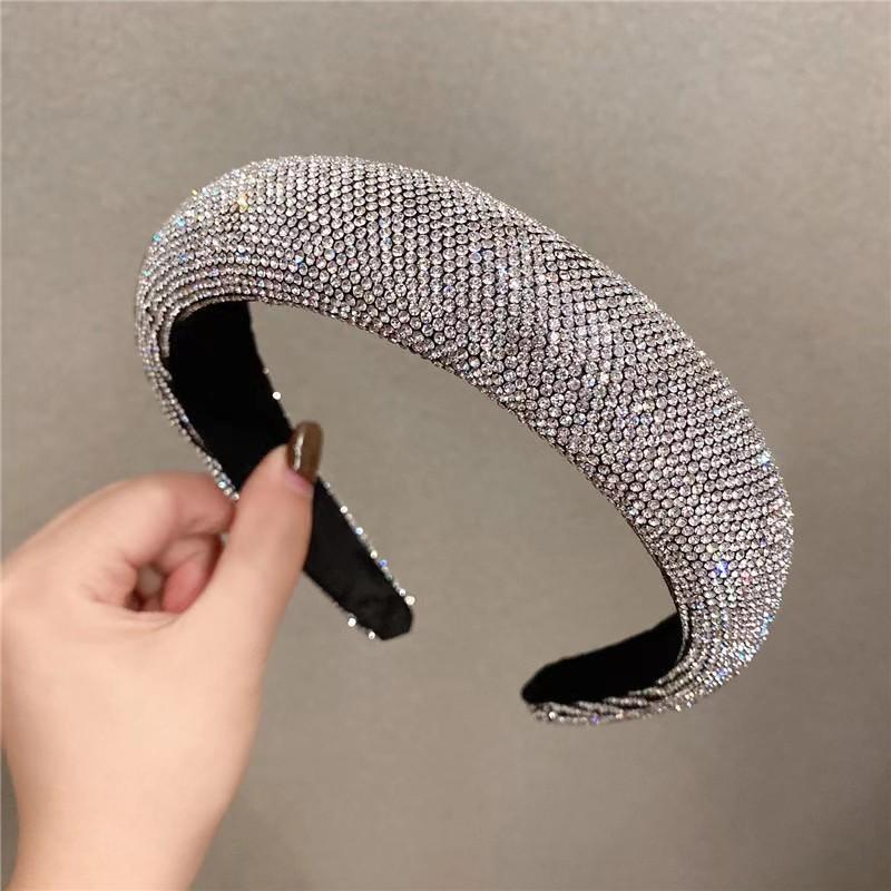 

1 шт. Модные изысканные серебряные повязки для волос с полными бриллиантами для женщин, девочек, для вечеринок, аксессуары для волос
