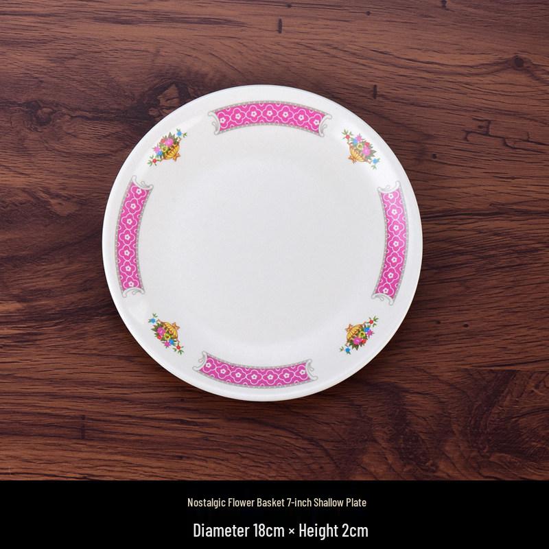 Hong Kong Style Vintage Ceramic Tableware: Fish Plate, Kway Teow Dish, Noodle Soup Bowl, Rice Bowl.