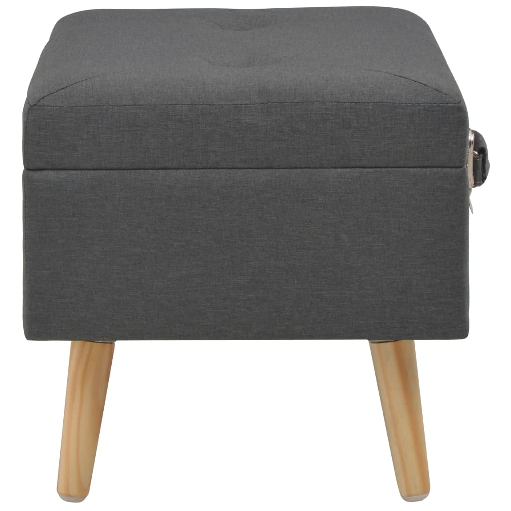 vidaXL Storage Stool 40 Cm Dark Grey Fabric