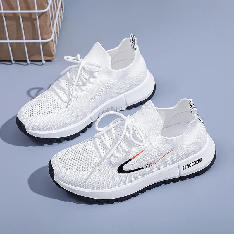 Mesh Breathable Women Casual Sneakers Lace-up Vulcanized Shoes Ladies Platform Sneakers Female Shoes