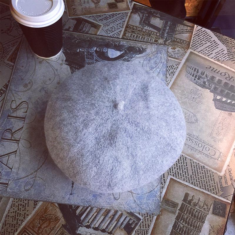Beret ladies vintage woolen casual painter hat a simple bei hat trend