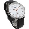 CaSio Men S Quartz Watch White Marble   Black Leather Mtp Vt01lm 7a