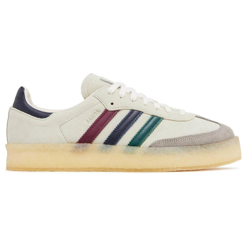 Ronnie Fieg x Clarks x adidas 8th Street Samba Kithmas Collection - Multi-Color Stripes Men Sneakers Cream Chalk-White Collegiate-Green IE4032