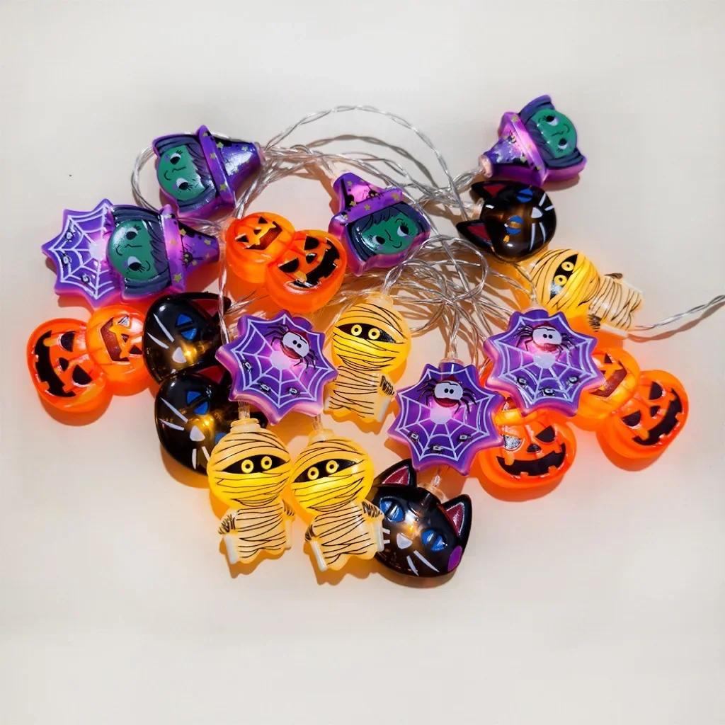 Cartoon Lights String 1.5M 10LED Multicolor Globe Battery Operated String Lights for Helloween Christmas Room Decorations