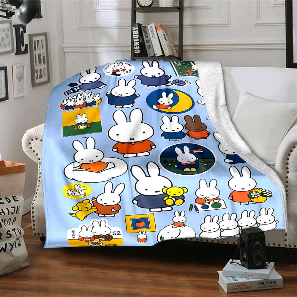 1pc Miffy3 Blanket, Gift, for Men and Women, Soft Blanket, Good for Sofa Bed Couch Travel, Lightweight Flannel Blanket