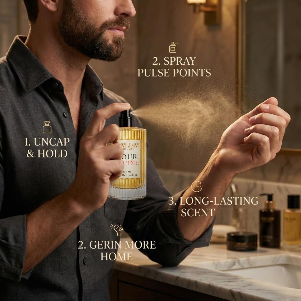 Pour Homme Perfume for Men | Perfume for Men Long Lasting Smell | Best Men Perfume with Earthy & Citrus Notes |