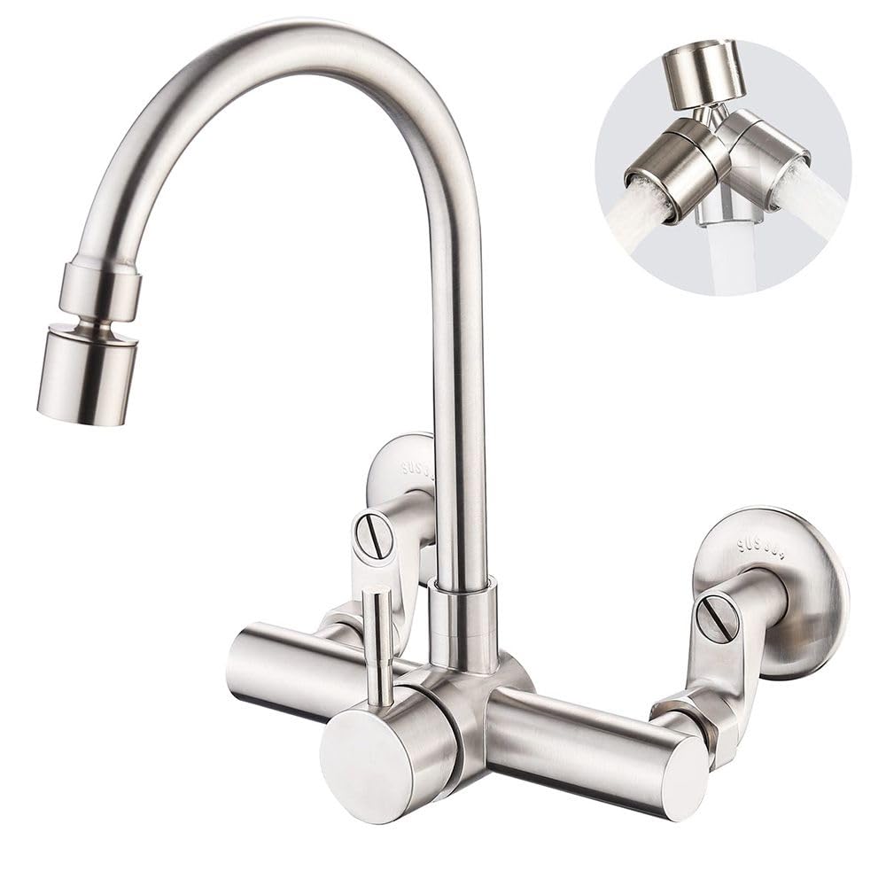 Hefo Mixer Tap Kitchen Faucet Single Lever Mixer Tap Wall Mounted Type Kitchen Mixer Tap Kitchen Faucet Fixture Wall Mounted Stylish Fits Installation
