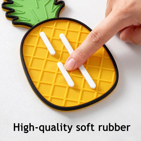 Ananas Silikon Topfdeckelhalter Rutschfest Hitzebeständig Spülmaschinenfest Küchenarbeitsplatte Obstform Topfdeckelaufbewahrung Trocknungsmatte