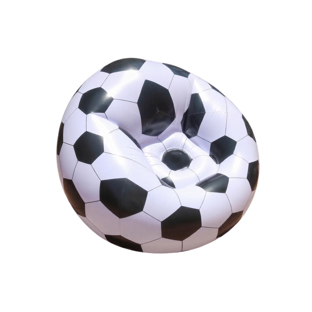 Inflatable Bag Chair with Sports Ball Pattern - Soccer Basketball Lounger for Beach Pool Yard, Portable Indoor Outdoor Relaxing