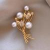 1pc Dainty Wheat Brooch for Women Men Chic Plant Brooches Pins Inlaid Zircon Jewelry Trendy Accessories Party Gifts