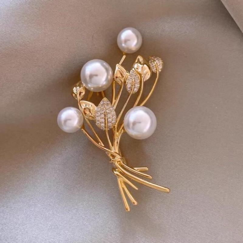 1pc Dainty Wheat Brooch for Women Men Chic Plant Brooches Pins Inlaid Zircon Jewelry Trendy Accessories Party Gifts