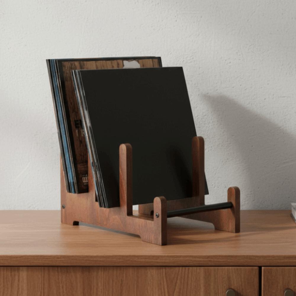 Grote Capaciteit Vinyl Platenhouder Houten CD Display Stand Magazine Organisatie Bureau Ornament