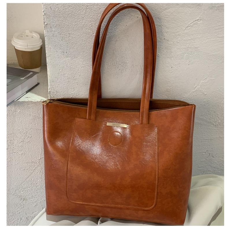 

Женские сумки Универсальные сумки большой вместимости Осенние трендовые новые сумки через плечо Сумки Модные сумки-тоут светло-коричневого