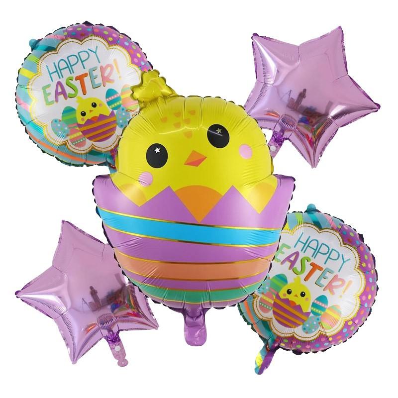 1/5Pcs Easter Balloon Party Supplies Cute Bunny Easter Balloons Spring Themed Easter Bunny Birthday Party Decoration