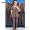 Elegant Summer 2026 Plus Size Ice Silk Two-Piece Set for Moms