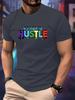 Unisexs Never Stop The Hustle TShirt Color Drip Letter Print ONeck Short Sleeve Casual Hip Hop Streetwear Graphic Tee Tops