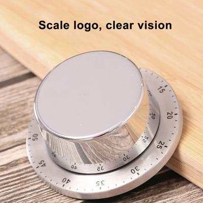 Mechanischer Timer, manuell, magnetisch, keine Batterie erforderlich, rund, 60 Minuten, visueller Countdown, Edelstahl, Kochen, Studentenstudium