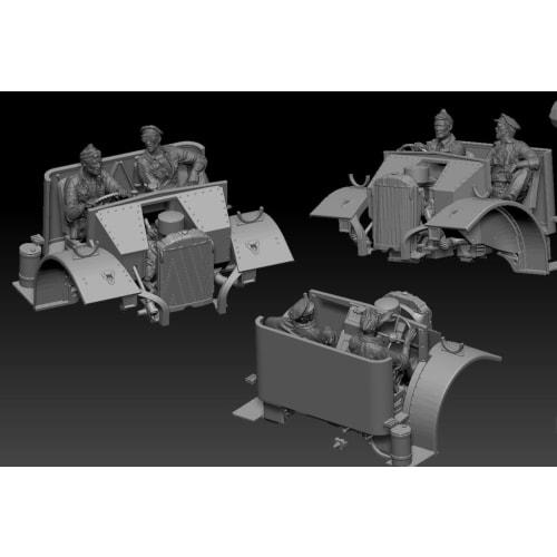 Thunder Model 1/35 British Ford F-30 Truck Long Range Desert Group (LRDG) + 2 Figures (Special Edition) Plastic Model Kit TB35305