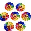 Sunflower Smiling Face Glossy Resin Cartoon Expression Sticker for DIY Crafts