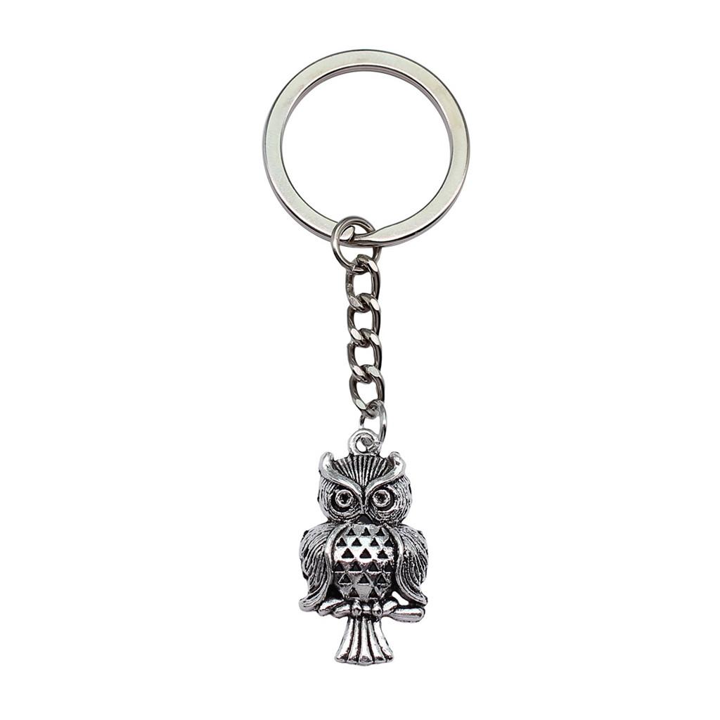 Pfauen Emaille Charms Eulen Schlüsselanhänger Vogel Anhänger Schlüsselring 28mm