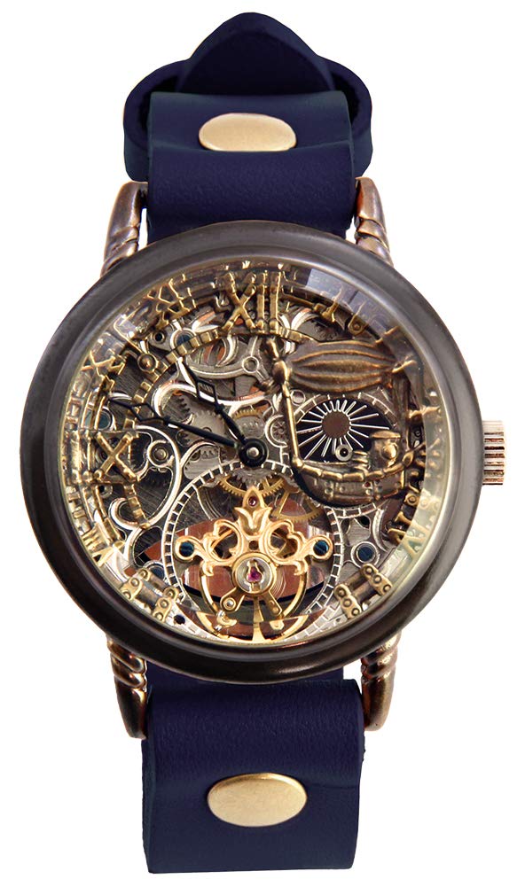 

Moola Watch Rebic Manual Winding Made in Japan Skeleton RER-30B (M, Navy)