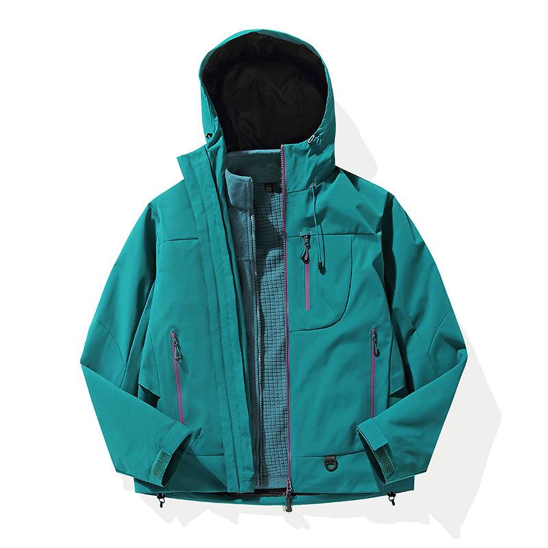 Women's Trendy Outdoor 3-in-1 Softshell Jacket for Hiking & Mountaineering - Windproof & Waterproof