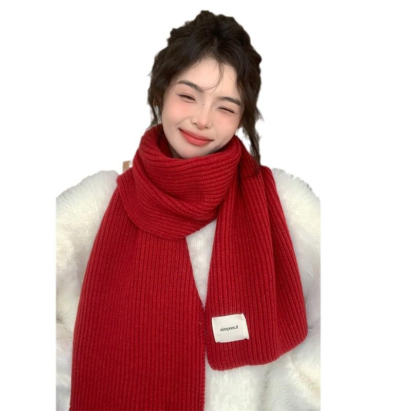 Gestrickter Schal im koreanischen Stil: Gemütlicher Winter-Nackenschal für Damen & Herren, einfarbig, warm & vielseitig.
